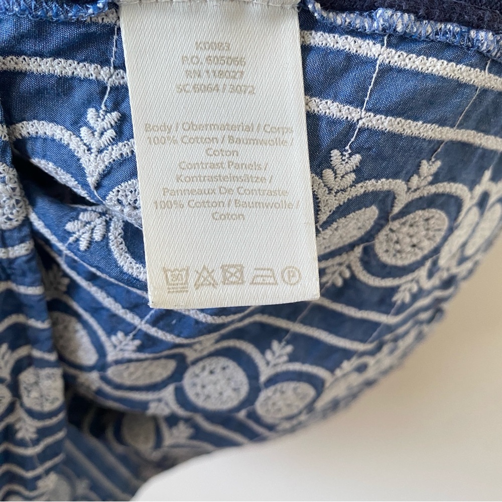 Boden Split Back Navy Blue Sweater With Patterned… - image 5